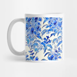 Blue and white chinoiserie flowers Mug